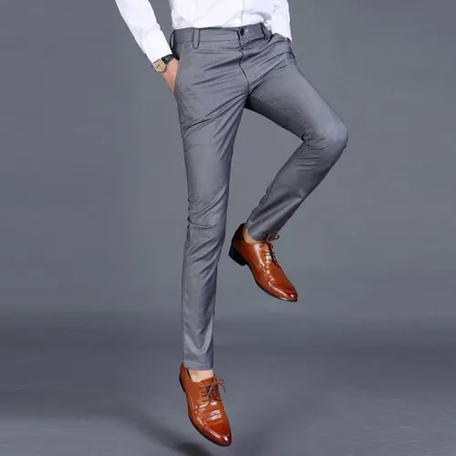 Men's Cotton Blend Blue Woven Design Formal Trousers - Sojanya | Business  casual men, Types of pleats, Collar shirts